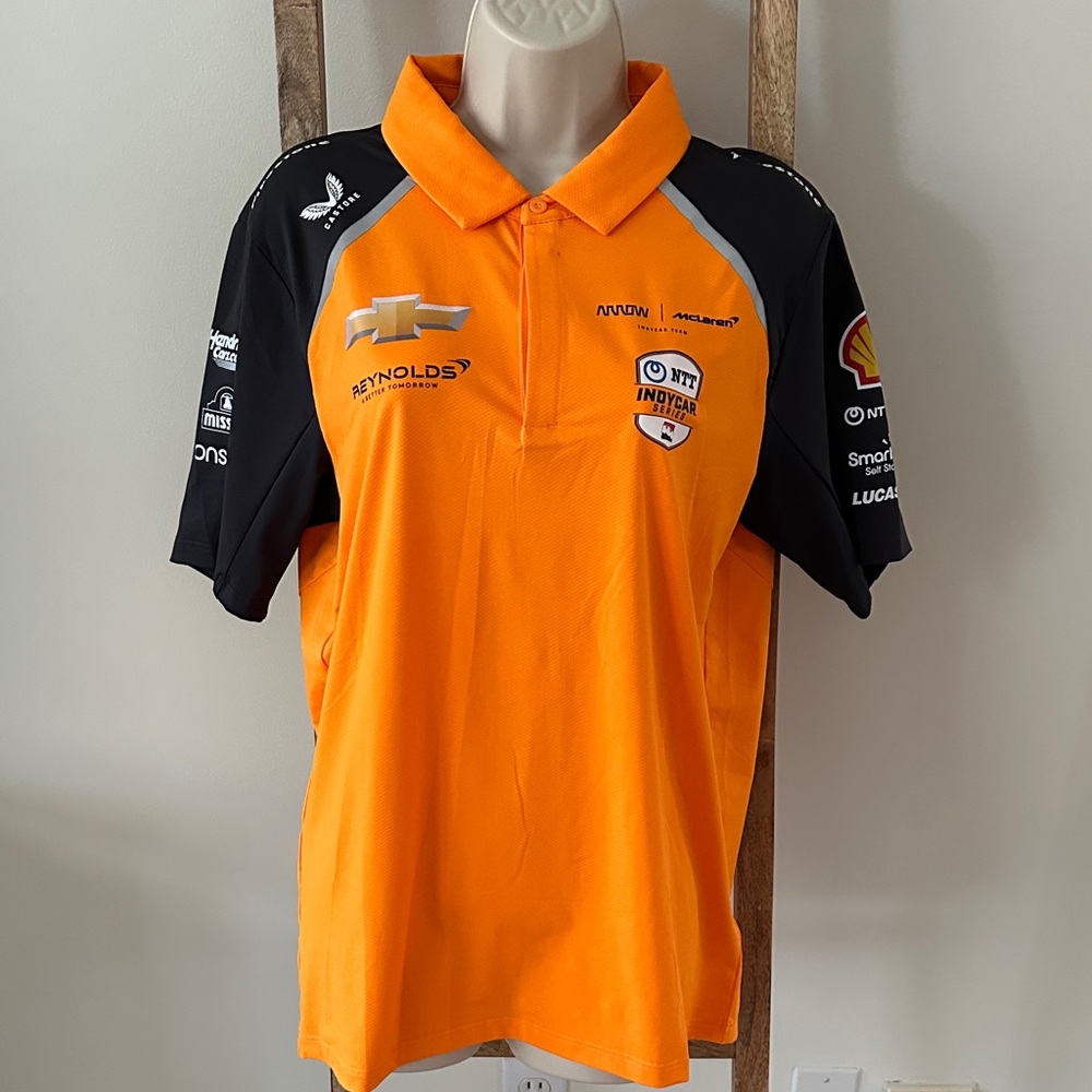 McLaren-Chevrolet Men's Polo Shirt - Vibrant papaya and Black